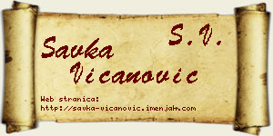 Savka Vicanović vizit kartica